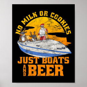 Póster No Leche Ni Galletas Solo Barcos Y Cerveza Navidad