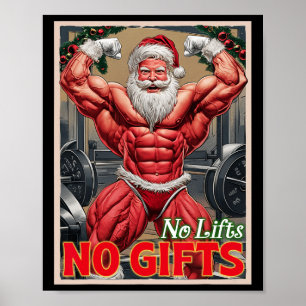 Póster No Levantamientos No Regalos Divertido Santa Gimna