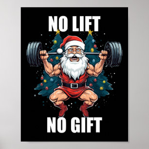 Póster No Levantar No Regalo Santa Claus Navidad Gimnasio