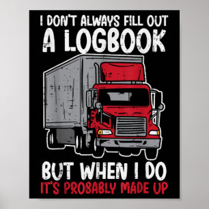 Póster No llego el libro de agenda camionero gracioso