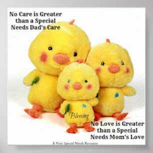 Póster No Love/No Care is Great Special Needs Poster