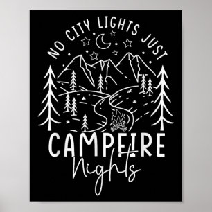 Póster No Luces De Ciudad Solo Noches De Fogata Vacacione
