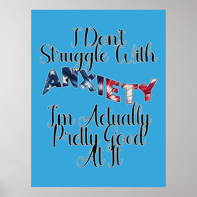 Póster No lucho con ansiedad, en realidad soy Bonito (Frente)