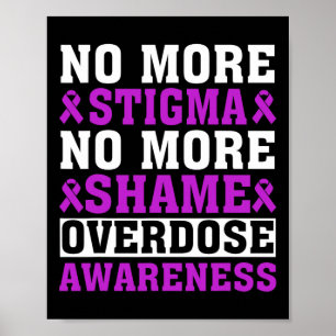Póster No Más Estigma No Más Vergüenza Conciencia de Sobr