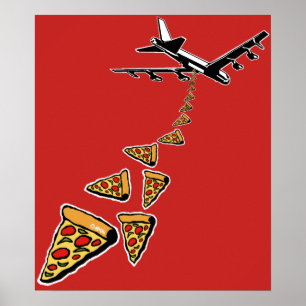 Póster No más pizza de guerra