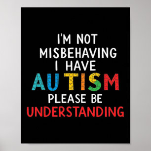 Póster No me estoy portando mal, tengo autismo, por favor