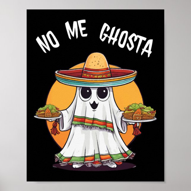 Póster No me ghosta gracioso fantasma mexicano de Hallowe (Frente)