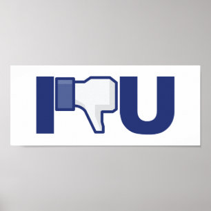 Póster No me gusta pulgar hacia abajo cartel divertido