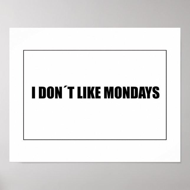 Póster No me gustan los lunes (Frente)