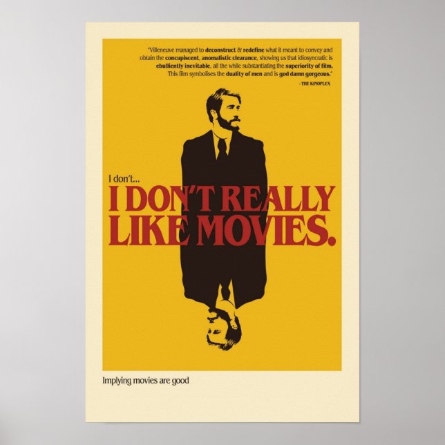 Póster No me gustan mucho las películas La película (Frente)