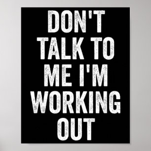 Póster No Me Hables Estoy Entrenando Gimnasio Fitness Cue
