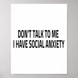 Póster No me hables Tengo ansiedad social Introvertido F