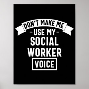 Póster No me hagas usar mi voz de trabajador social