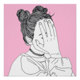 Póster No me mire chica estético de la coleta