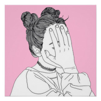 Póster No me mires Chica estético de cola de cerdo