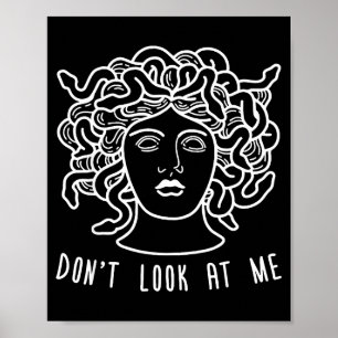 Póster No Me Mires Medusa Pelo De Serpiente Divertido Mit