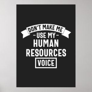 Póster no me obligues a usar mi voz hr, trabajo gracioso