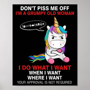 Póster No me ofendas soy una vieja mujer mpy divertida un