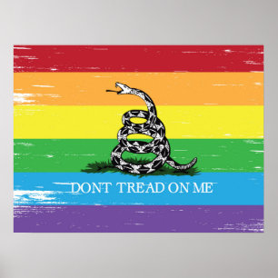 Póster No me pises la bandera de Gadsden LGBT arcoiris