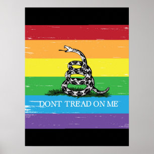 Póster No me pises la bandera de Gadsden LGBT arcoiris