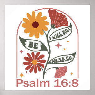 Póster No me sacudirán la Biblia Verse Wildflower