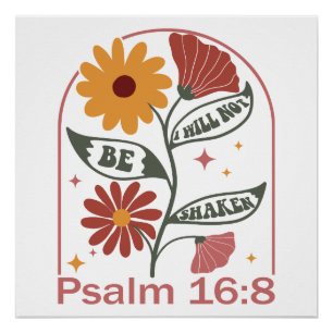 Póster No me sacudirán la Biblia Verse Wildflower