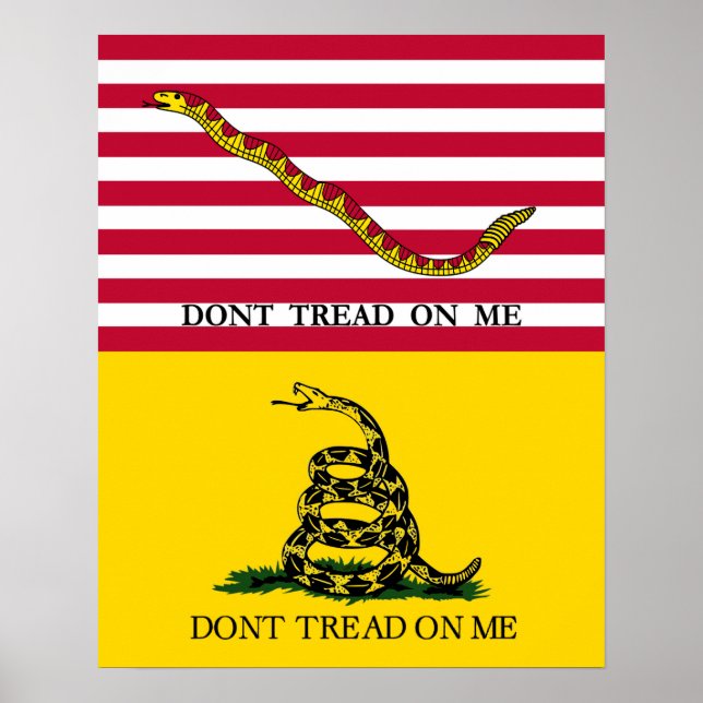 Póster "No me toques" - Bandera de la Marina y Gadsden (Frente)