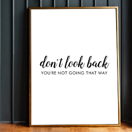 Póster No mires hacia atrás | Cita positiva moderna de as