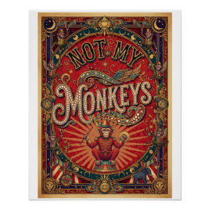 Póster ¡No mis monos! Domador, Rojo y Oro