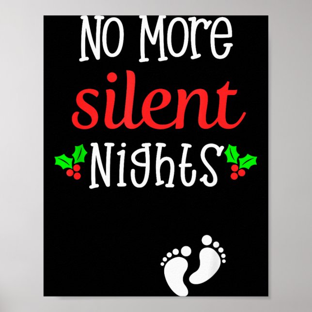 Póster No More Silent Nights Christmas Pregnancy Announce (Frente)