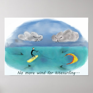 Póster No more wind for kitesurfing
