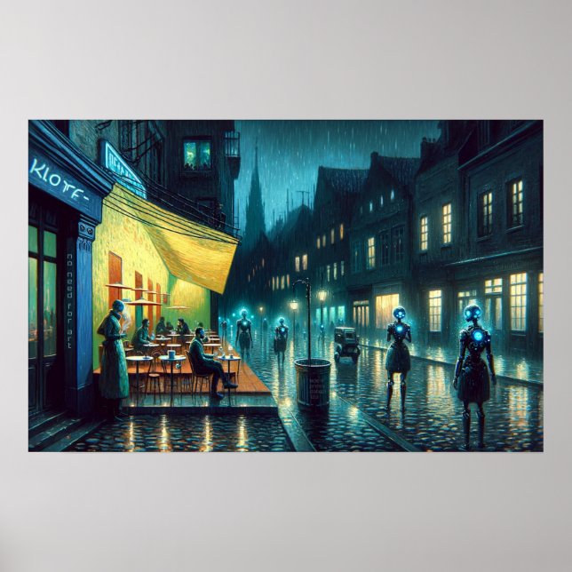 Póster "No necesitas arte" (Café Terrace Noir) (Frente)