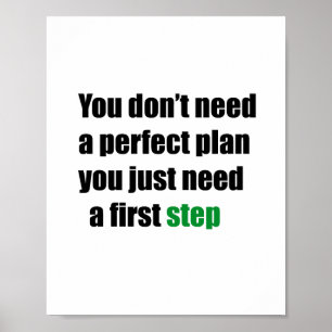 Póster No necesitas un plan perfecto solo necesitas un pr