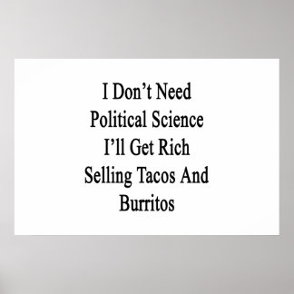 Póster No necesito ciencia política me haré rico Selli