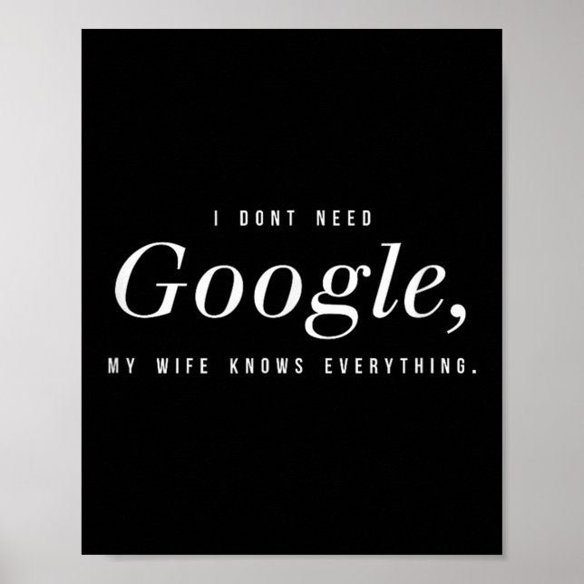 Póster No necesito Google Mi esposa lo sabe todo (Frente)