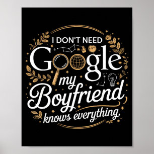 Póster No Necesito Google Mi Novio Lo Sabe Todo 