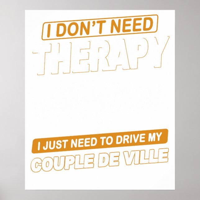 Póster NO NECESITO TERAPIA Cadillac Coupe De Ville 2 (Frente)