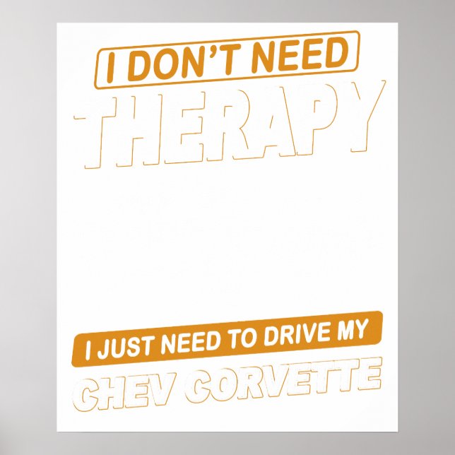 Póster NO NECESITO TERAPIA chev corvette (Frente)