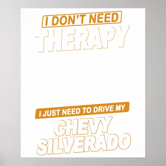 Póster NO NECESITO TERAPIA Chevrolet C10 Silverado 1987 (Frente)