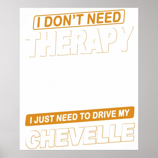 Póster NO NECESITO TERAPIA Chevrolet Chevelle 1968 (Frente)