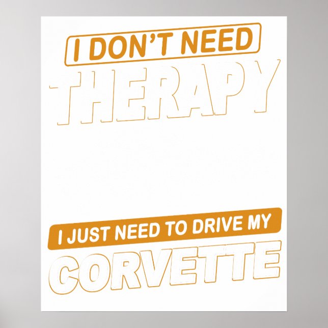 Póster NO NECESITO TERAPIA Chevrolet Corvette 1976 (Frente)