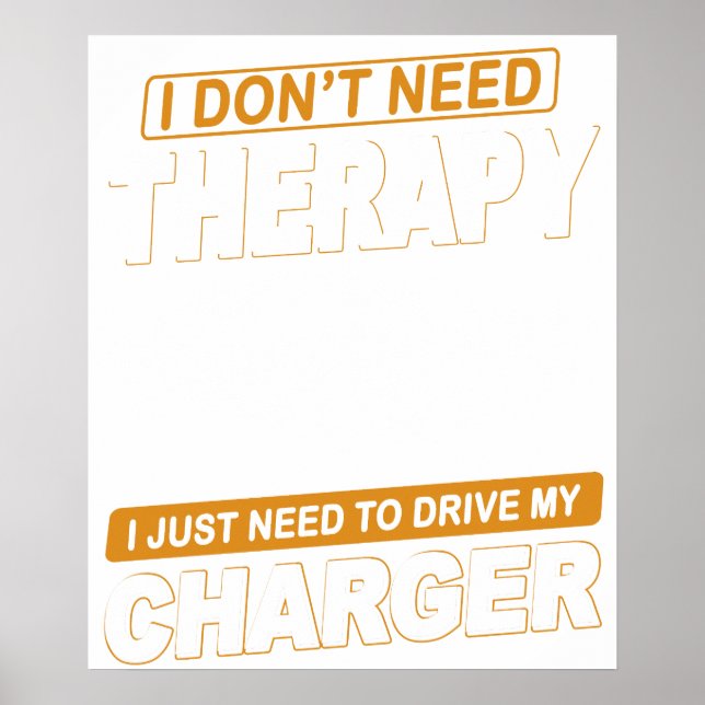 Póster NO NECESITO TERAPIA Dodge Charger 1970 (Frente)