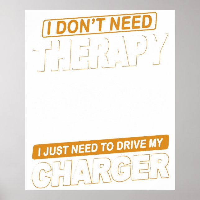 Póster NO NECESITO TERAPIA Dodge Charger 1971 (Frente)