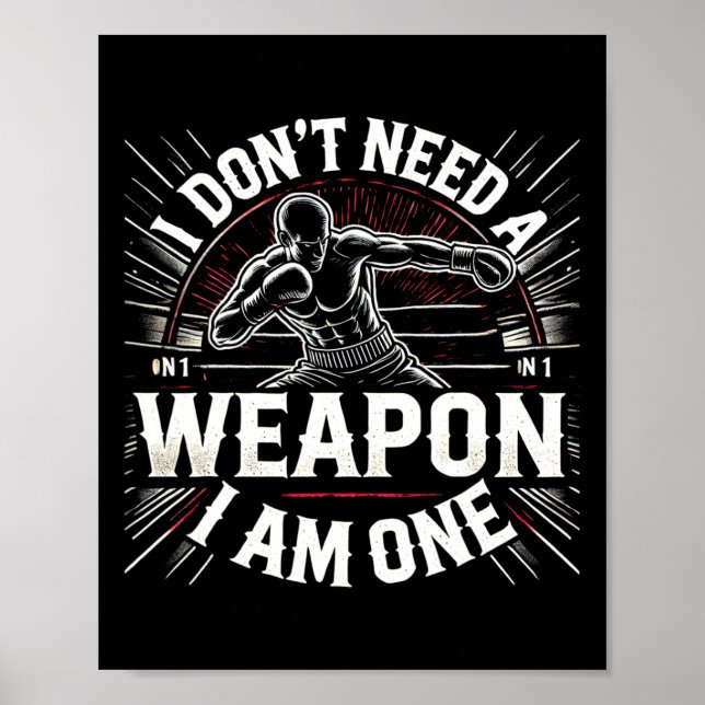 Póster No necesito un arma soy una martia de boxeo (Frente)