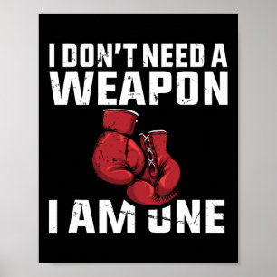 Póster No necesito un cazador de guantes de boxeo con arm