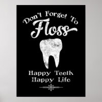 No Olviden Floss Chalkboard
