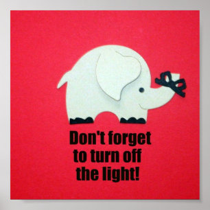 Póster ¡No olvides apagar la luz!