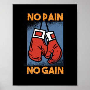 Póster No Pain No Gain Motivación Pre-entrenamiento para