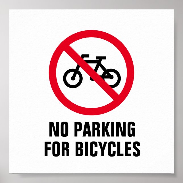 Póster No parking bicycles poster sign for cyclists (Frente)