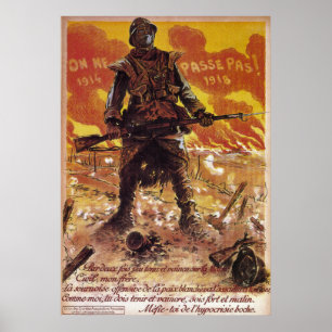 Póster No pasarán la Primera Guerra Mundial 1918 del ~ de